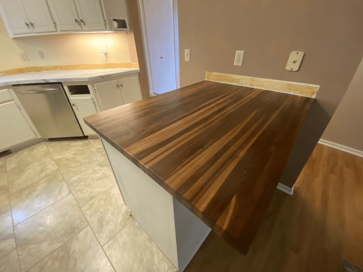Butcher block island countertop