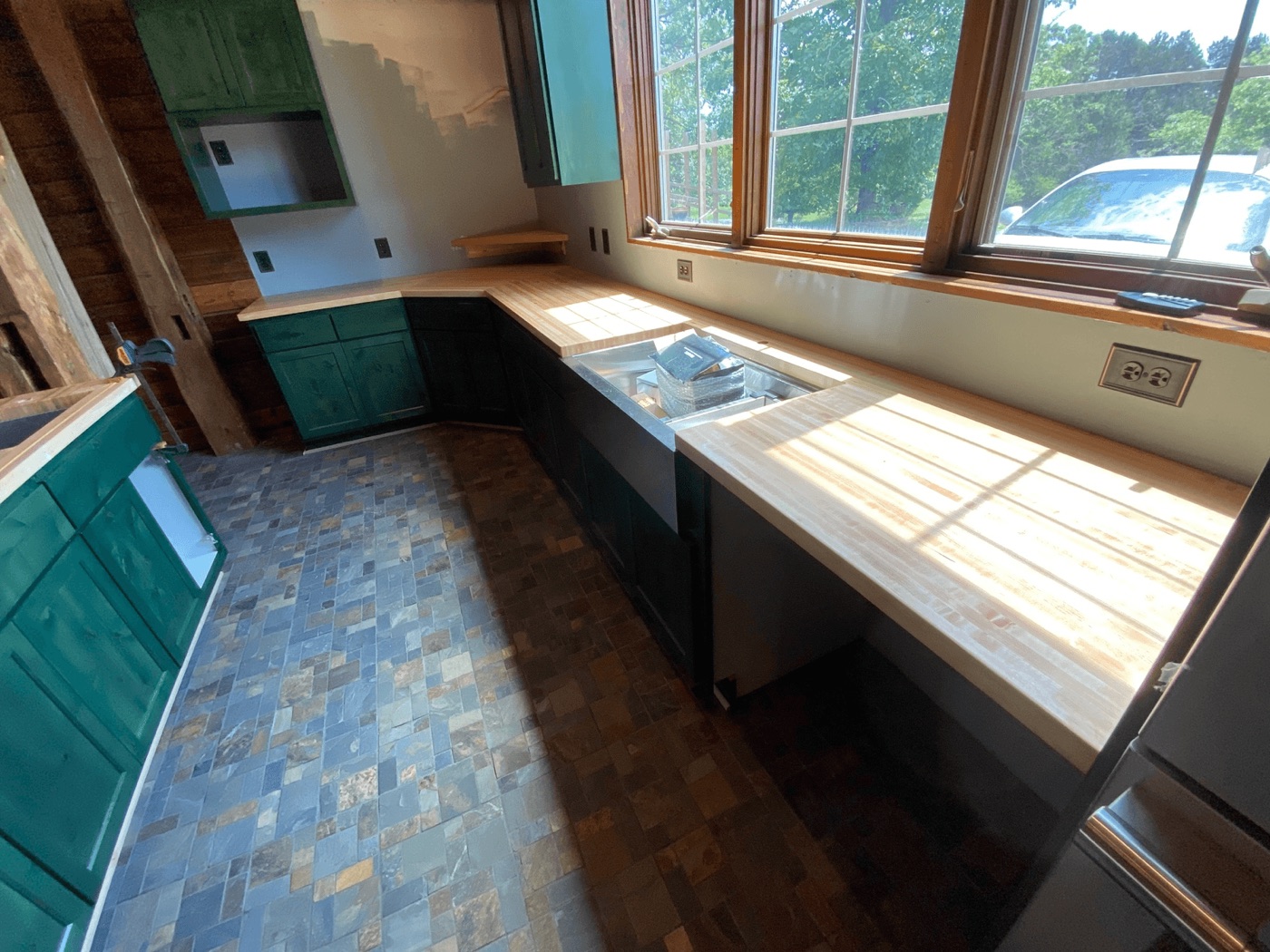 Butcher block countertop install