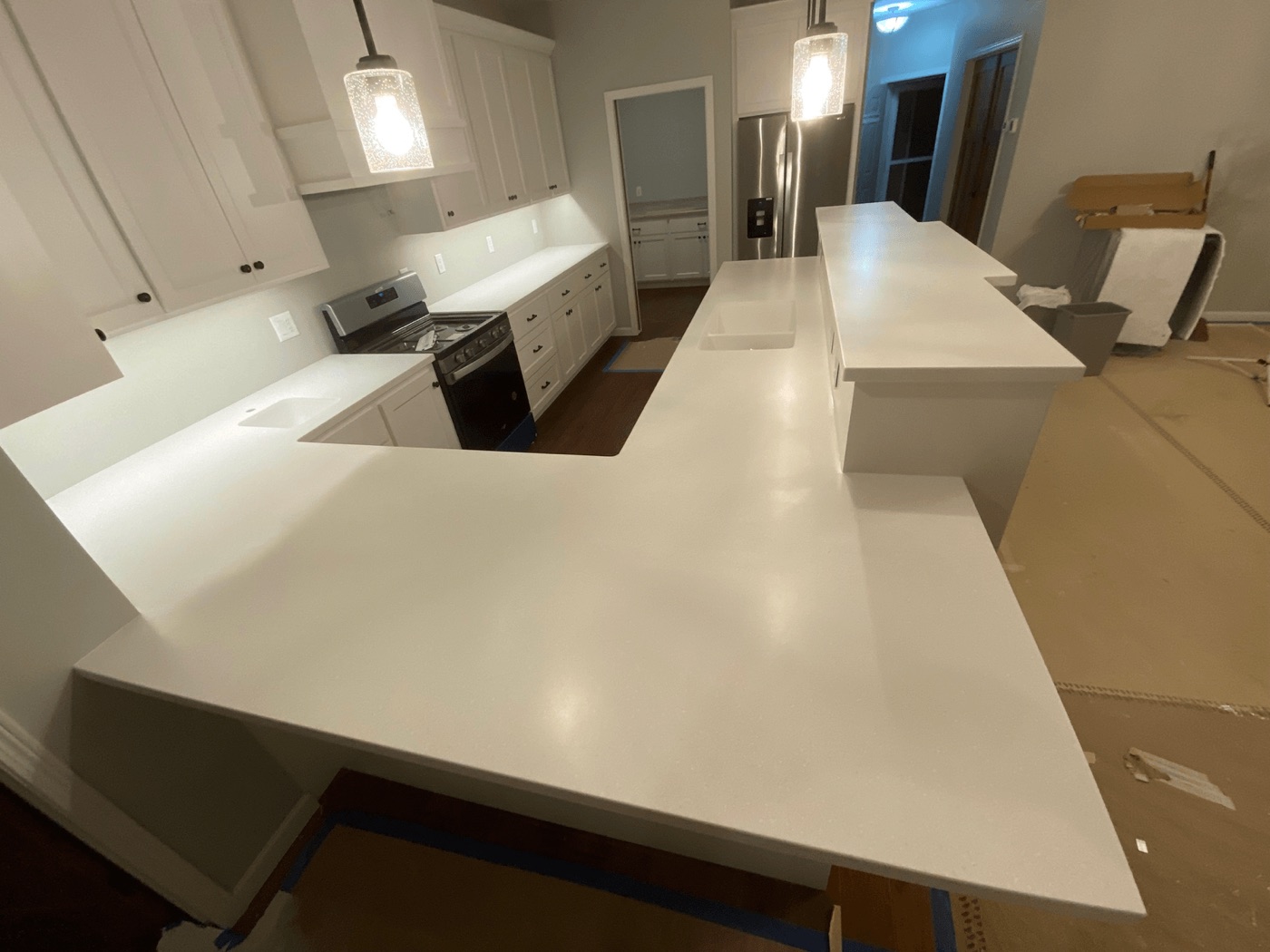 Corian solid surface countertop and sink